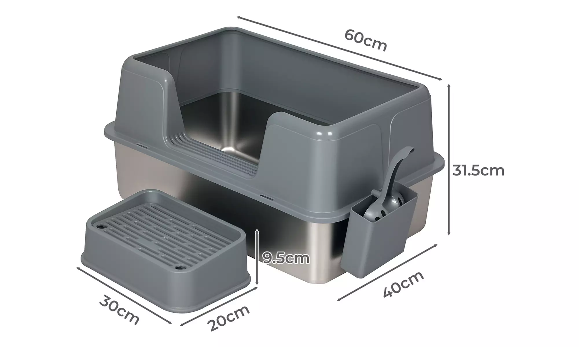 Skylos Stainless Steel Cat Litter Box Series