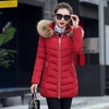 Image 4: Big Fur Collar Slim Mid-length Women’s Cotton Coat