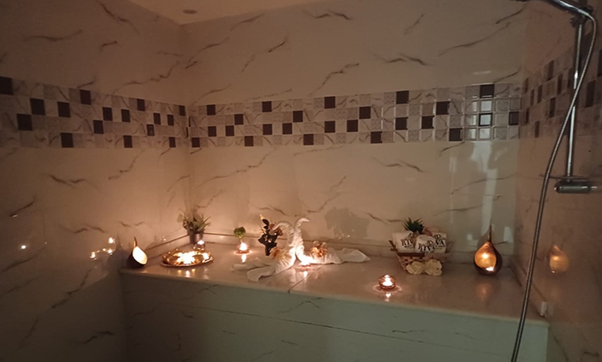 Image 1: 60 Mins Classic Moroccan Bath, Spa, Threading, Mani-Pedi, and Facial