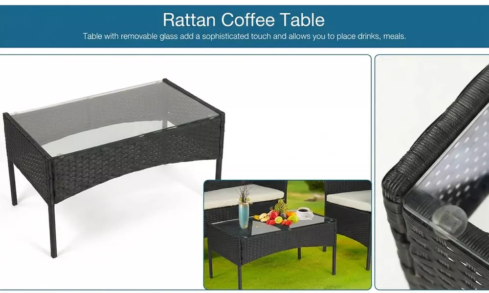 Four Seater Outdoor Garden Rattan Furniture Set