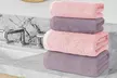 Juego de 4 toallas de baño de algodón suave combinadas en 2 colores - Second Medium