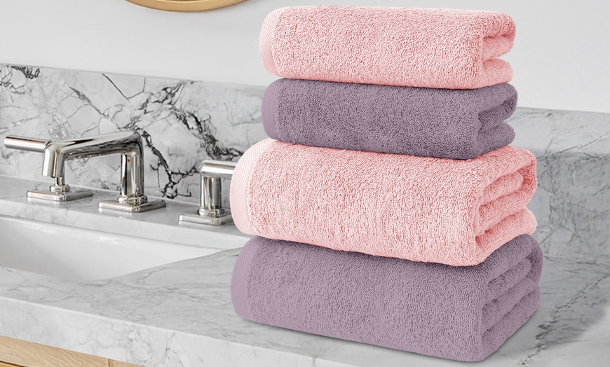 Image 5: Juego de 4 toallas de baño de algodón en 2 colores
