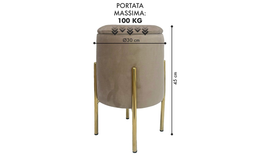 Image 21: Puf de terciopelo con espacio de almacenamiento 