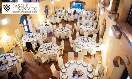 Degustazione gourmet o menu di 6 portate e calici per 2 persone al Ristorante Casale San Vito (sconto fino a55%)