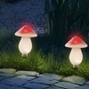 Image 3: Set of Three or Six Warm White Solar Mushroom Outdoor Garden Lights 