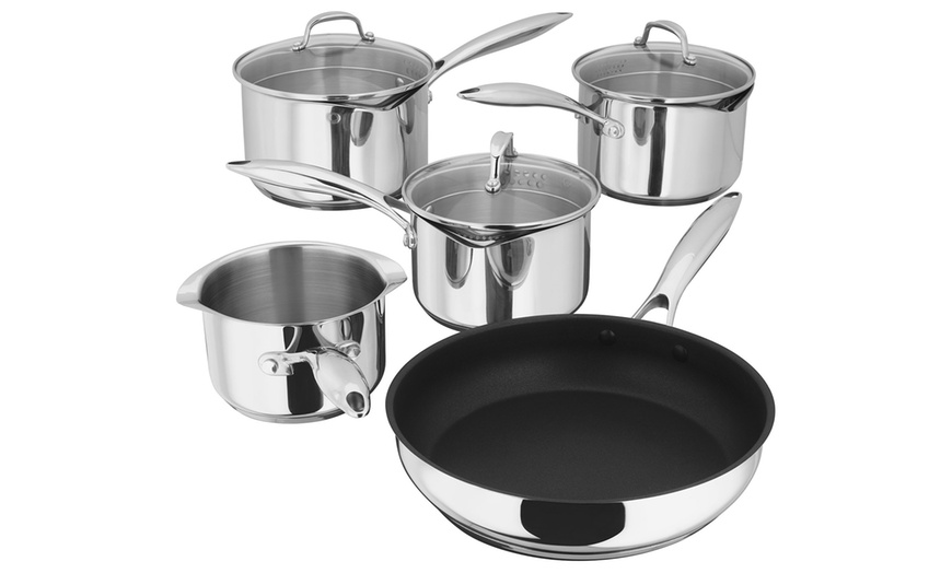 Image 1: Five-Piece Draining Saucepan Set