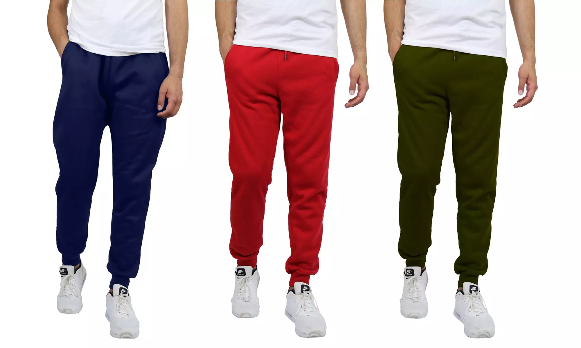 3-Pack Men's Fleece-Lined Classic Jogger Sweatpants (Sizes, S-2XL)