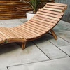 Image 2: Foldable Acacia Wood Sun Lounger with Grey Cushion - 1 or 2 Units