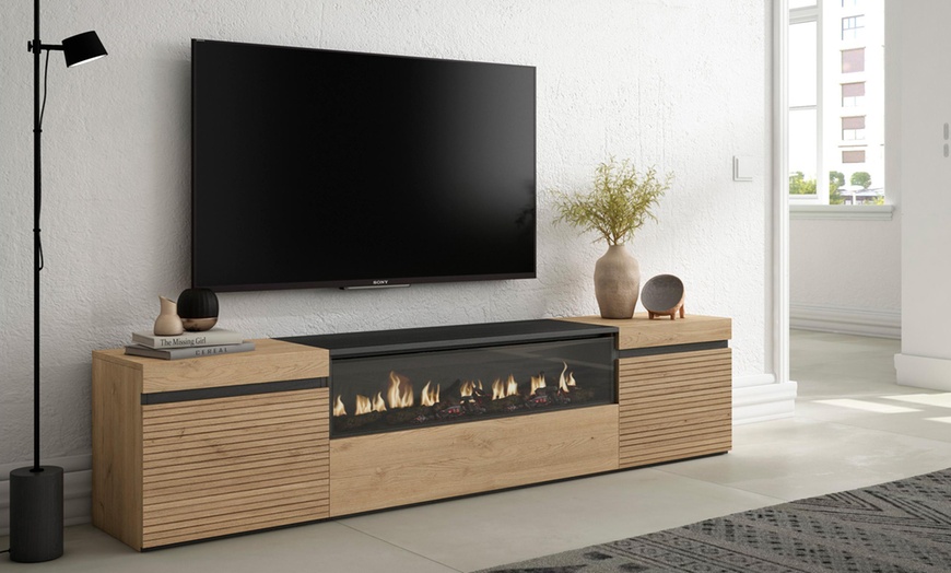 Image 10: TV-meubel met of zonder led-elektrische openhaard