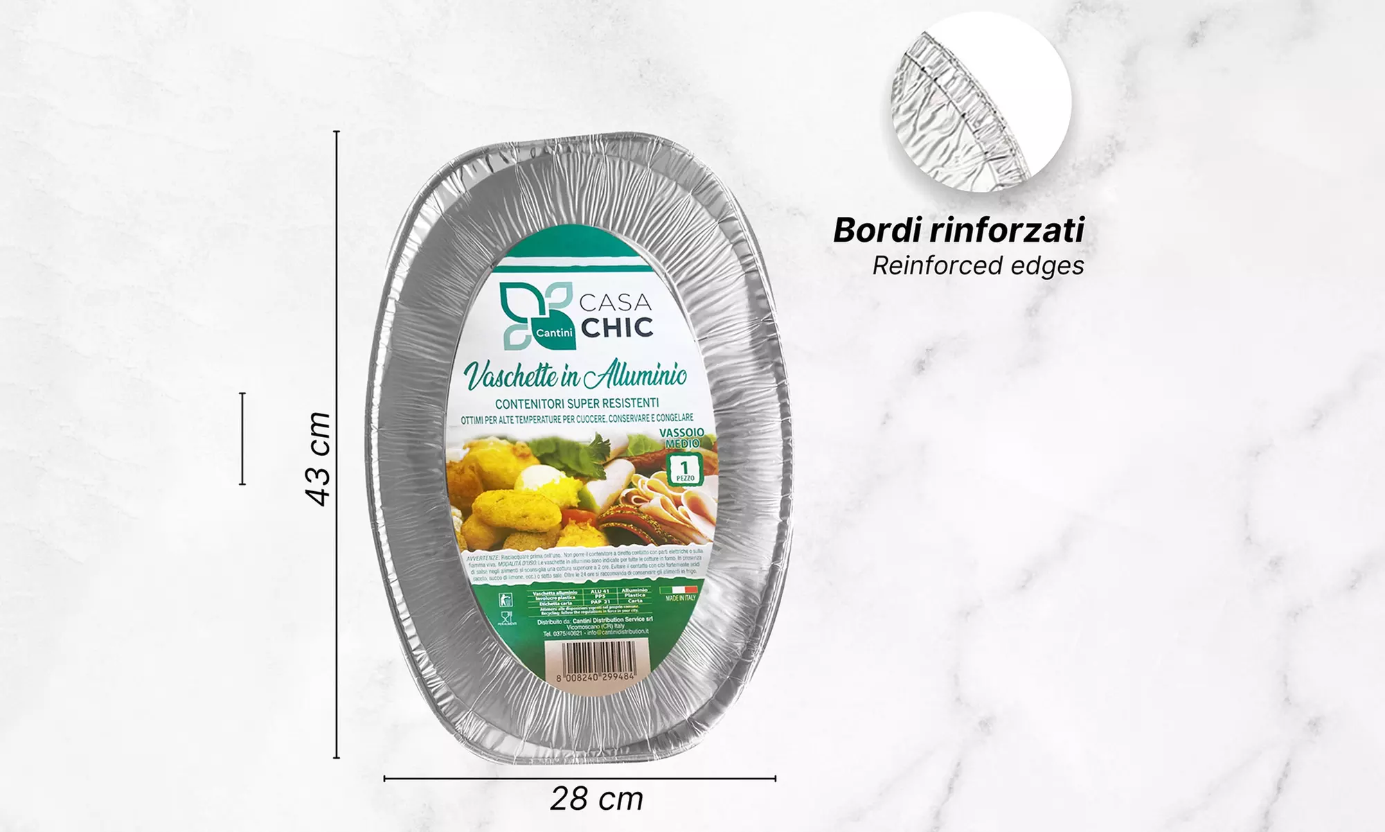 Fino a 192 contenitori in alluminio per alimenti