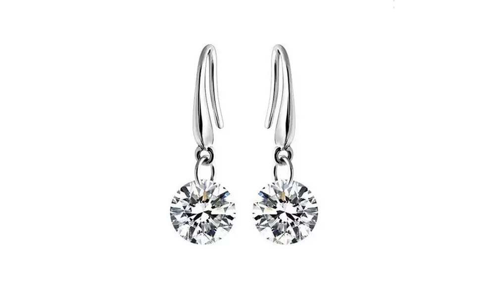Sterling Silver Crystal Drop Earrings With Crystals From Swarovski Stamped 925