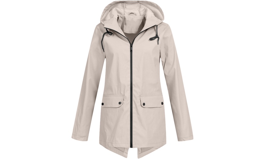 Image 2: Women's Lightweight Zip-through Hooded Windbreaker Jacket
