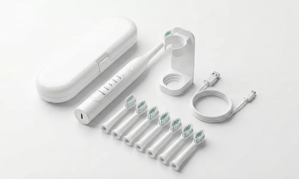 Sonic Electric Toothbrush with 8 Replacement Brush Heads