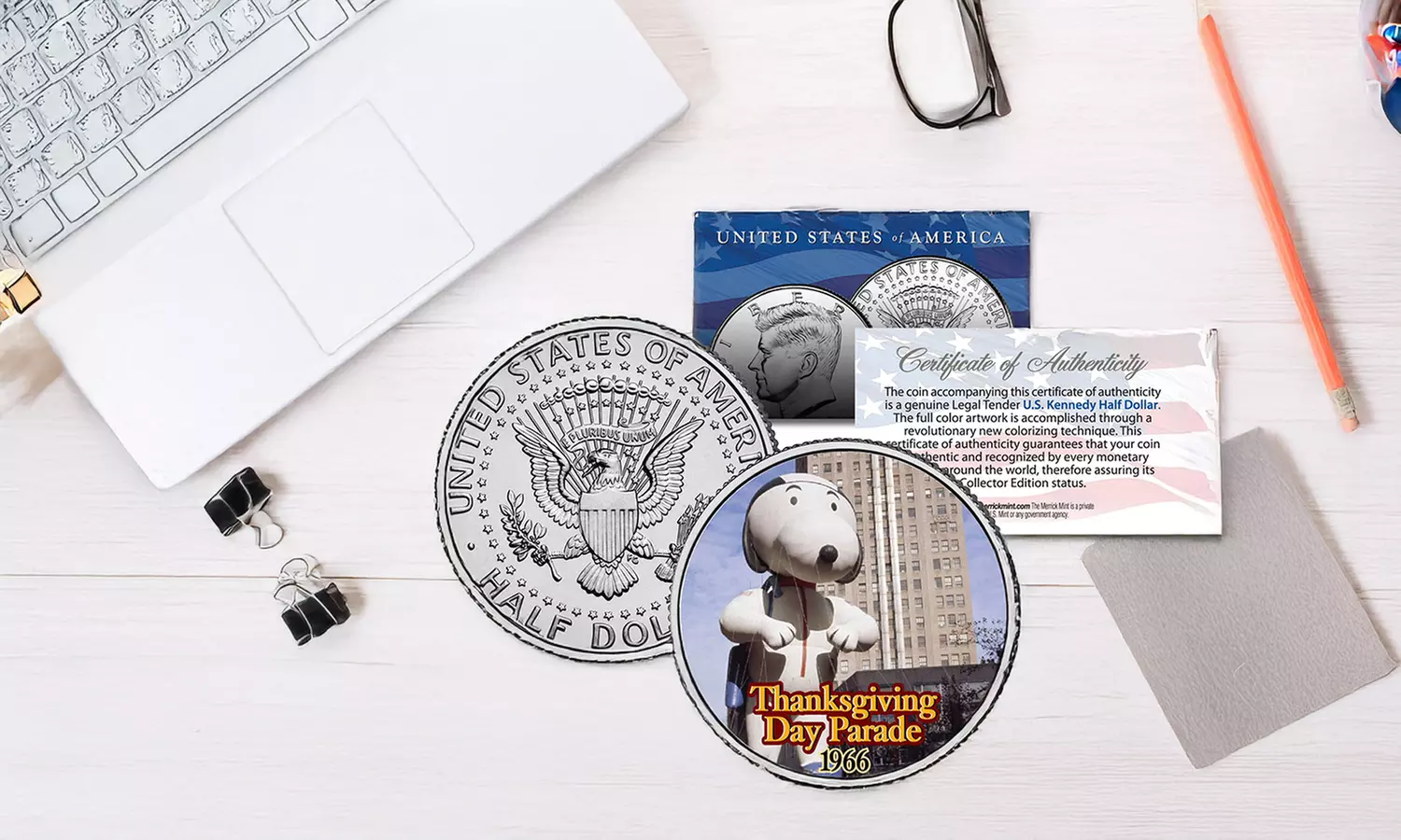 SNOOPY 1966 Balloon NYC Macy's Thanksgiving Day Parade JFK U.S. Coin