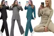 Want Clothing Ribbed 2-Piece Wide Leg Loungewear Suit - Image 2