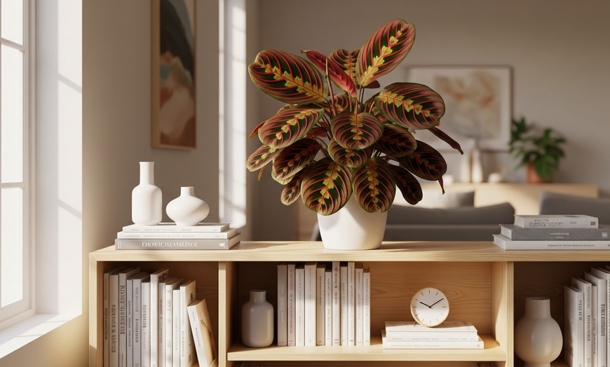 Image 1: Stunning Foliage: Adorn Your Space with a Maranta Red Prayer Plant from House Plant Shop with Free Shipping Up to 15% Off