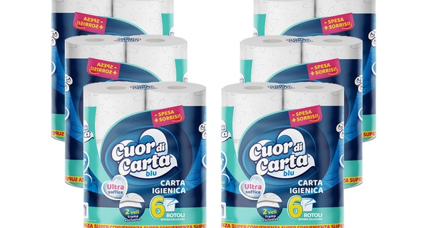 120 o 240 rotoli di carta igienica Cuor di Carta