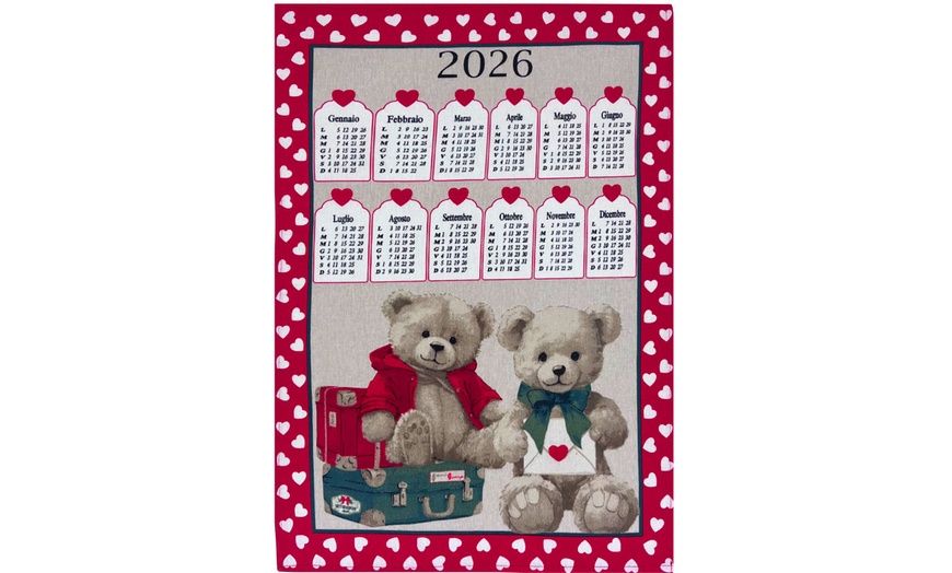 Image 10: Set di 6 o 12 strofinacci da cucina con calendario natalizio 2026