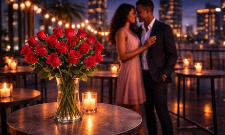 $30 Towards Long-Stem Rose Flower Bouquets with Vase and Standard Delivery Included - Blooms Today - Digital Gift Card Deal