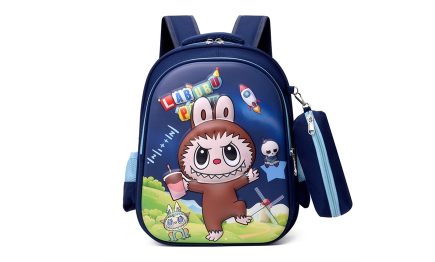 Image 9: Labubu Inspired Kids' Backpack with Pencil Case