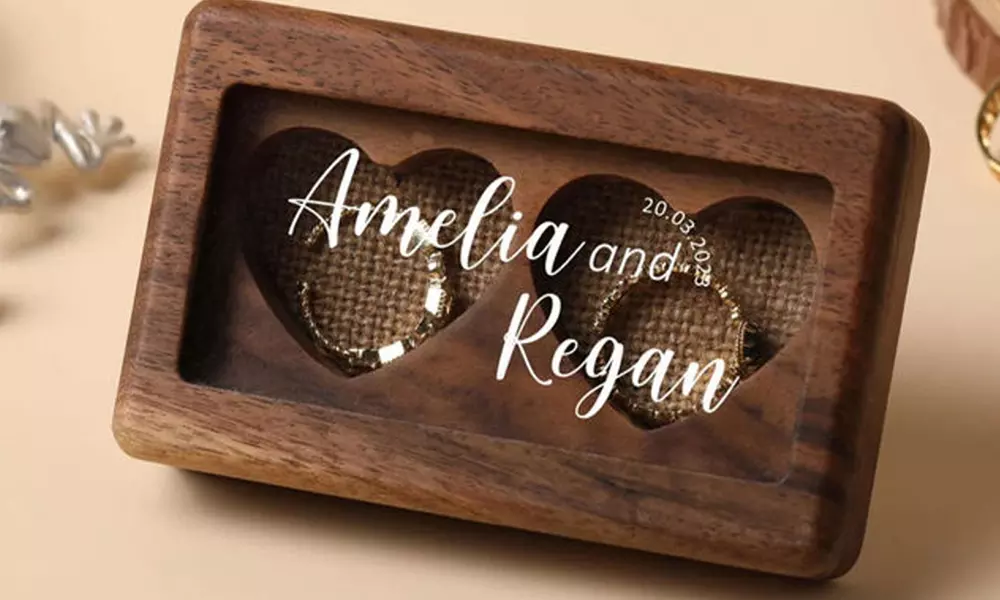 1 oder 2x personalisierbare Ring-Schatulle im Design nach Wahl