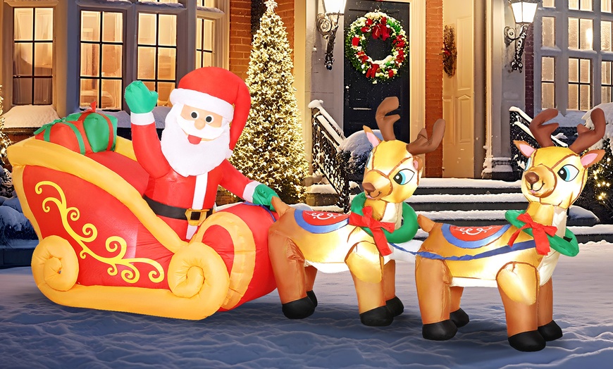 Image 8: Outsunny Inflatable Santa Christmas Decorations