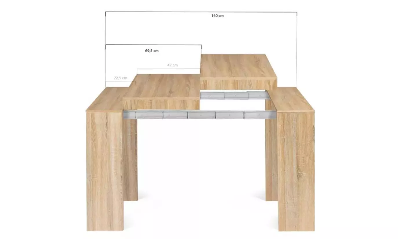 Table console extensible en bois Kocoon