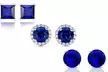 7.00 CTTW Set of 3 Sapphire Sterling Silver Studs - Second Medium
