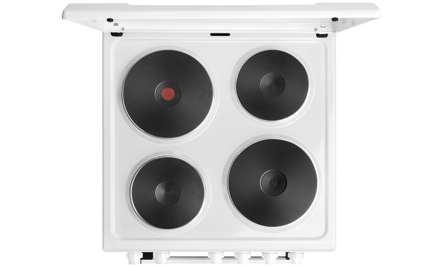 Image 5: Cuisinière électrique blanche 4 plaques et four de 48 L Bomann 