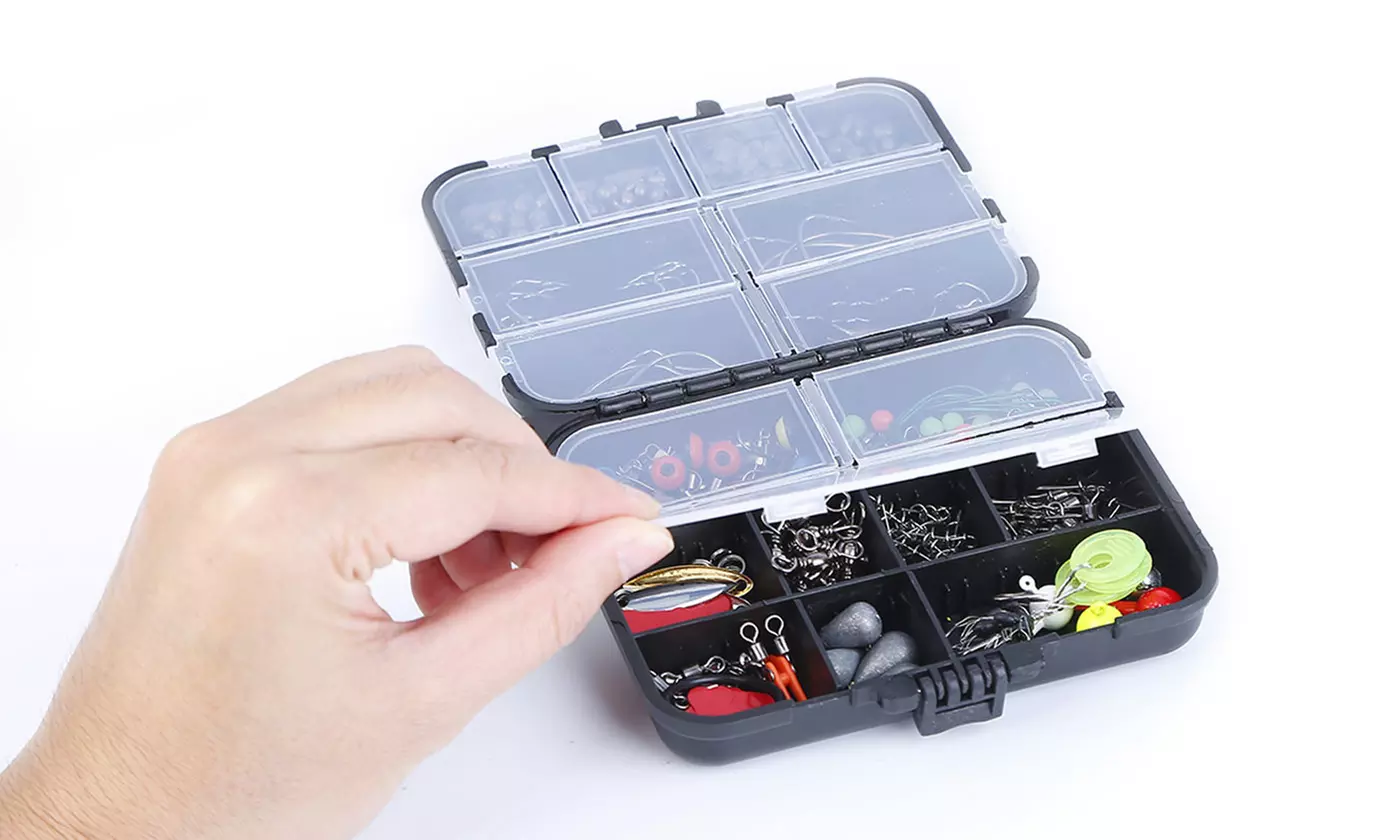 Lakeforest Portable Fishing Accessory Kit Set w/ Compact Tackle Box (188-Piece)