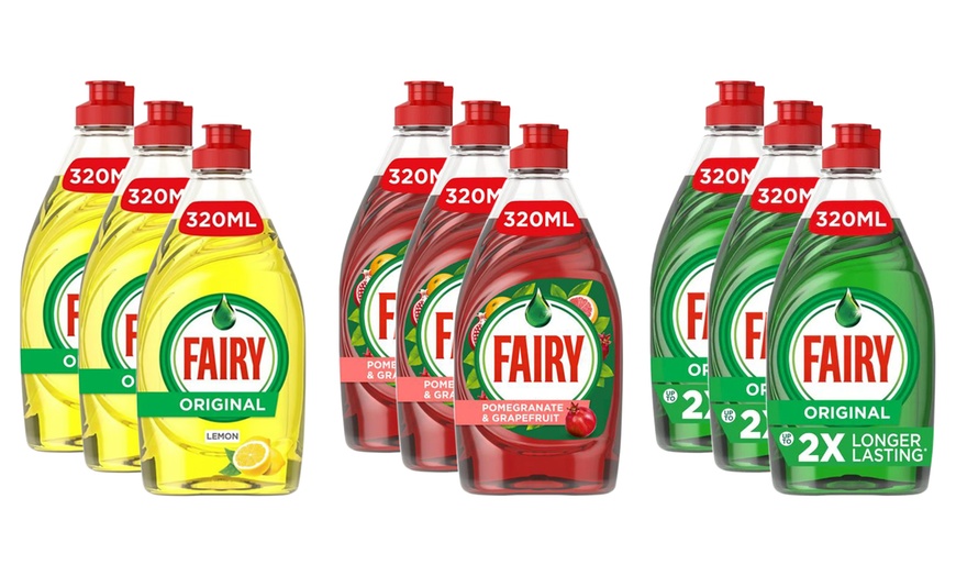 Image 1: Multipack Fairy Liquid 320ml - Original, Lemon, Pomegranate & Grapefruit