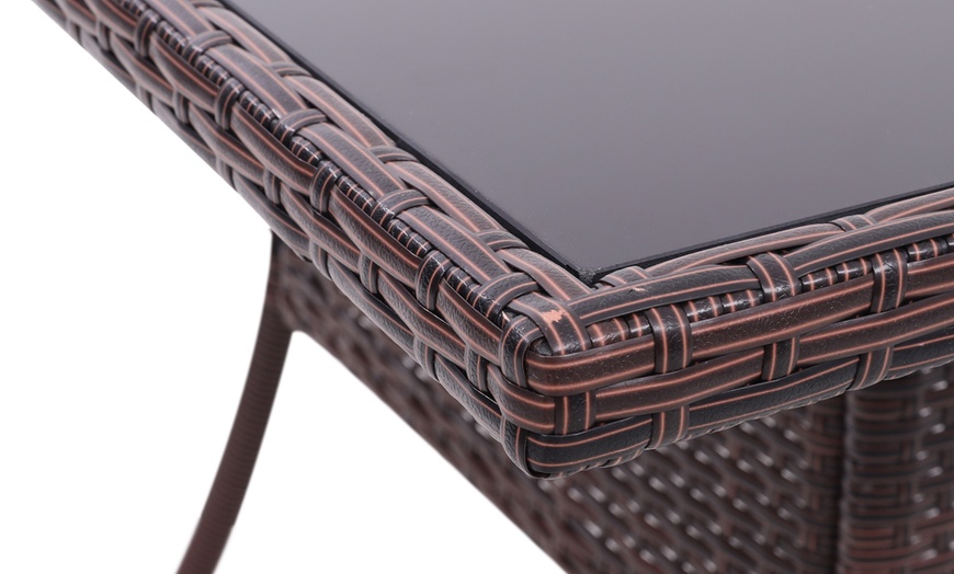 Image 19: Outdoor Garden Rattan Effect Tempered Glass Coffee Table with 6 Styles