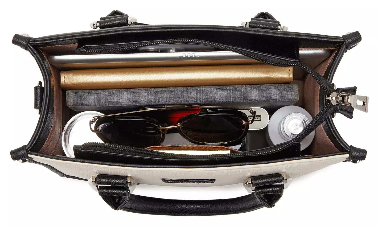 Miss Lulu PU Leather Graceful Spacious Tote Bag with Woven Trim Strap