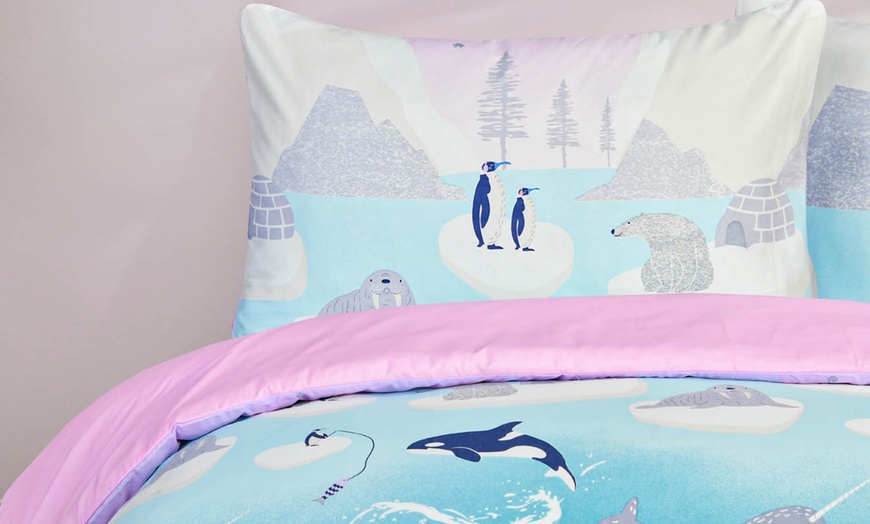 Image 8: Kids' Duvet Cover with Pillowcase and Fitted Sheet Complete Set