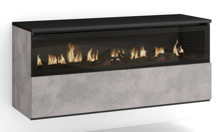 Image 8: Elektrischer LED-Kamin COZY mit 3D-Feuereffekt, opt. mit Hängeboard