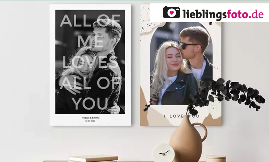 Image 1: Foto-Leinwand mit Text