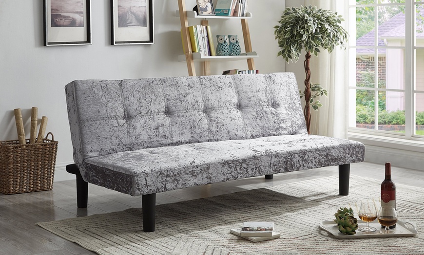 Image 3: Chevalier crushed velvet Sofa Bed