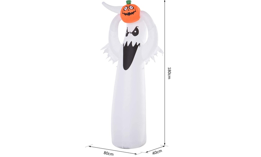 Image 6: HomCom Halloween Inflatable Decorations, Ghosts and Skeletons