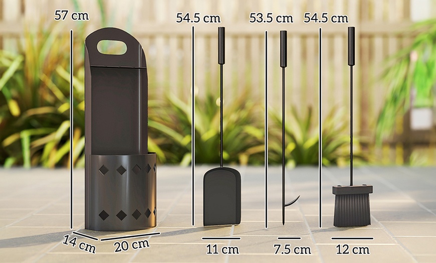 Image 6: Outsunny Fireplace Companion Set
