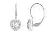 2.00 CTTW Heart Cut Leverback Earrings With Crystals From Swarovski - Second Medium