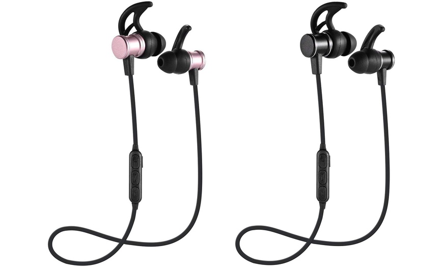 Image 10: Bluetooth Magnetic Earphones