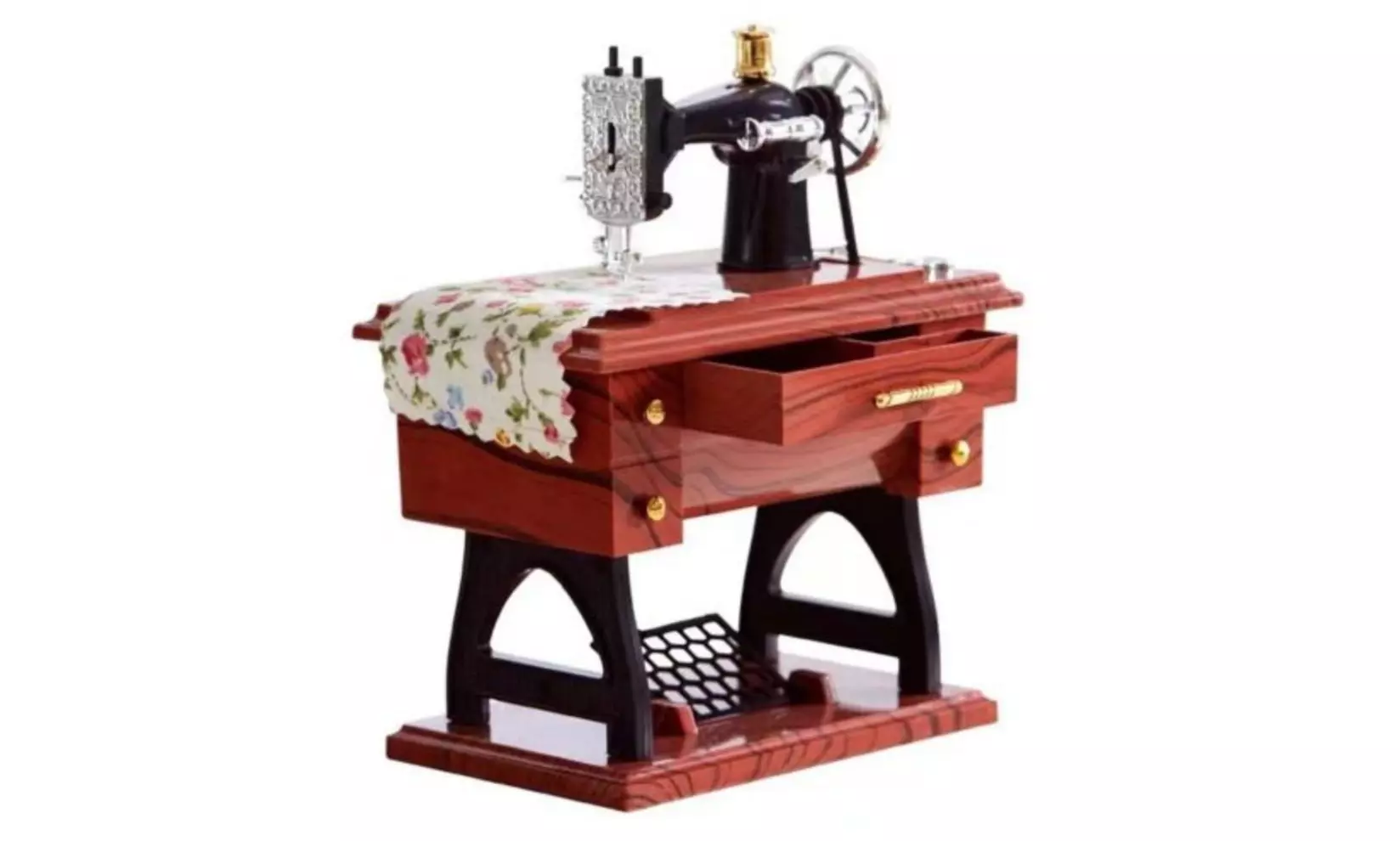 Vintage Simulated Small Sewing Machine Model Music Box