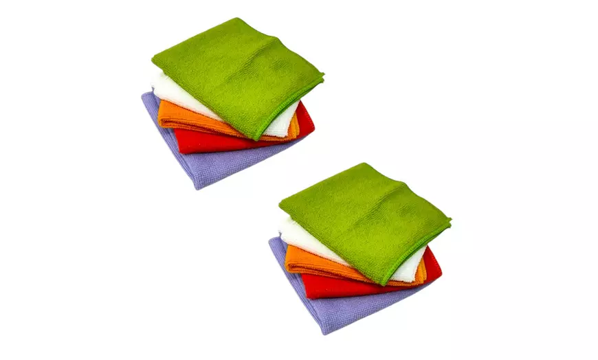 Image 3: Lot de 5 ou 10 lavettes en microfibre