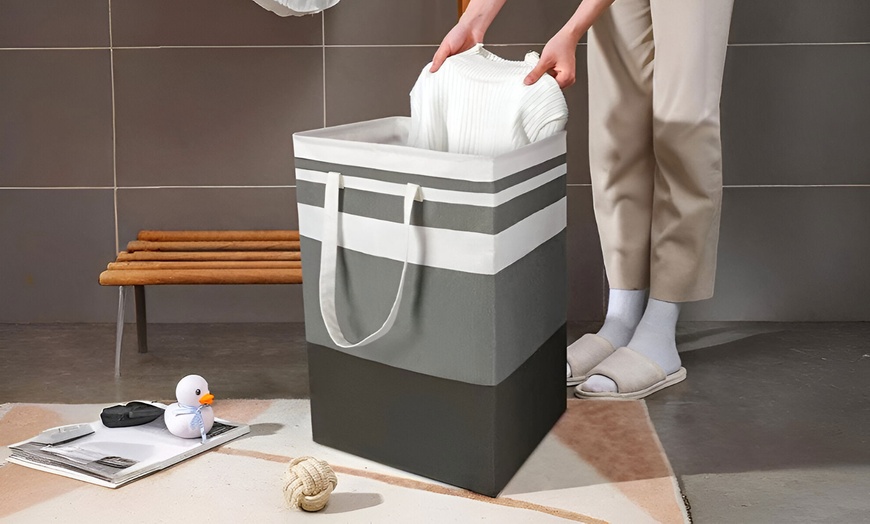 Image 1: Stijlvolle opvouwbare wasmand van 75 ltr.