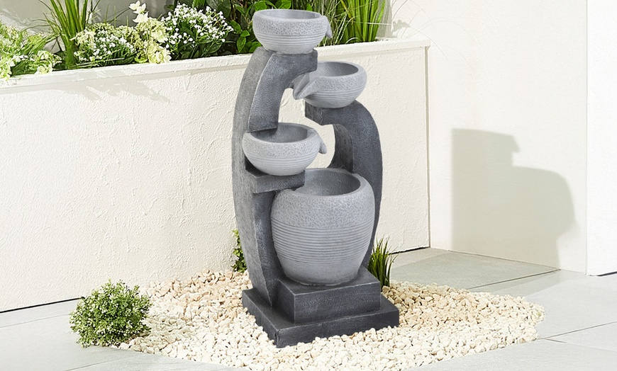 Image 14: Outdoor Multi-Tier Ceramic LED Fountain Water Feature