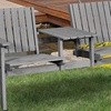 Image 22: Outsunny 2-Seater Wooden Bench with Centre Table