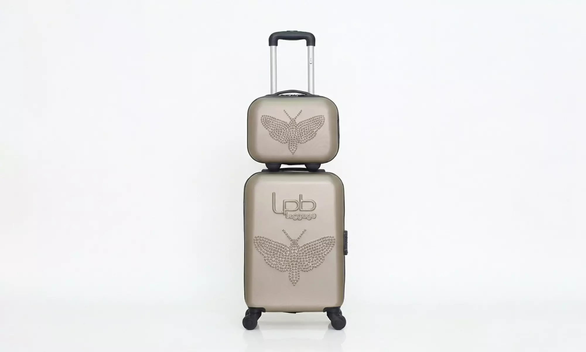 Set van 2 'Wave' koffers met een handbagage koffer en een beautycase