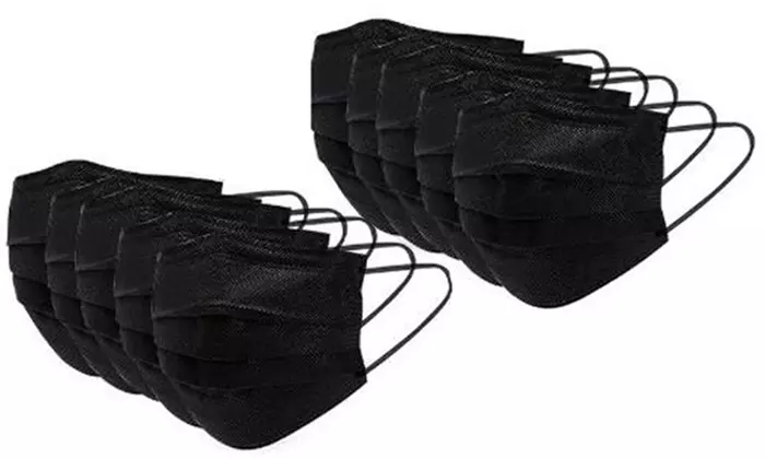 Non-Medical Disposable 3-Ply Black Face Masks (Multi-Packs Available)