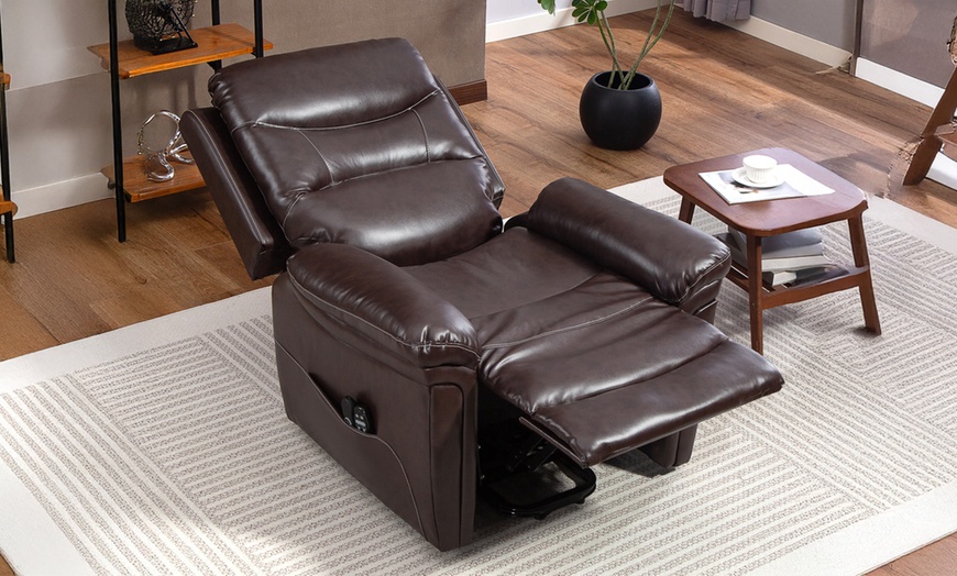 Image 2: HomCom Massage Recliner Lift-Chair