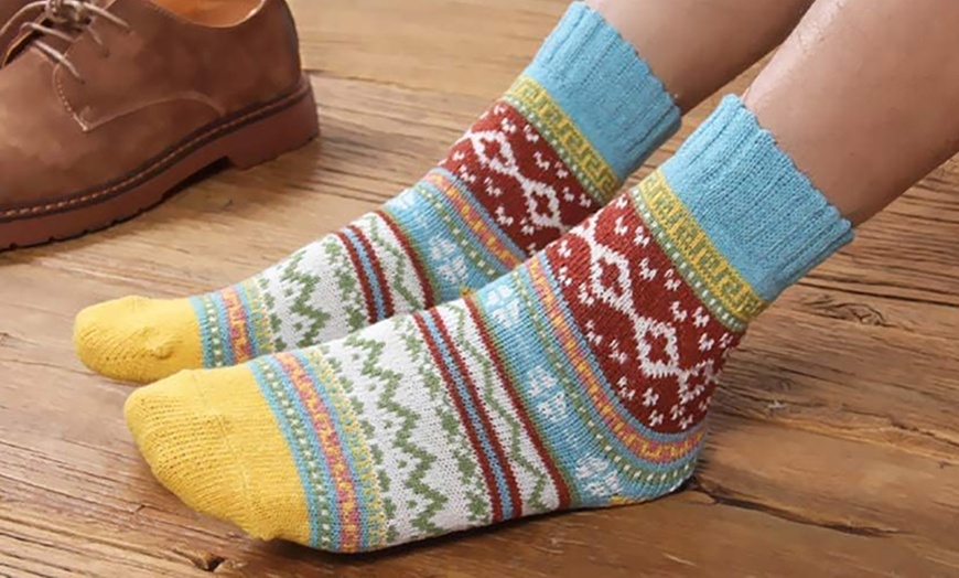 Image 3: 1x,3x oder 5x atmungsaktive Vintage-Socken